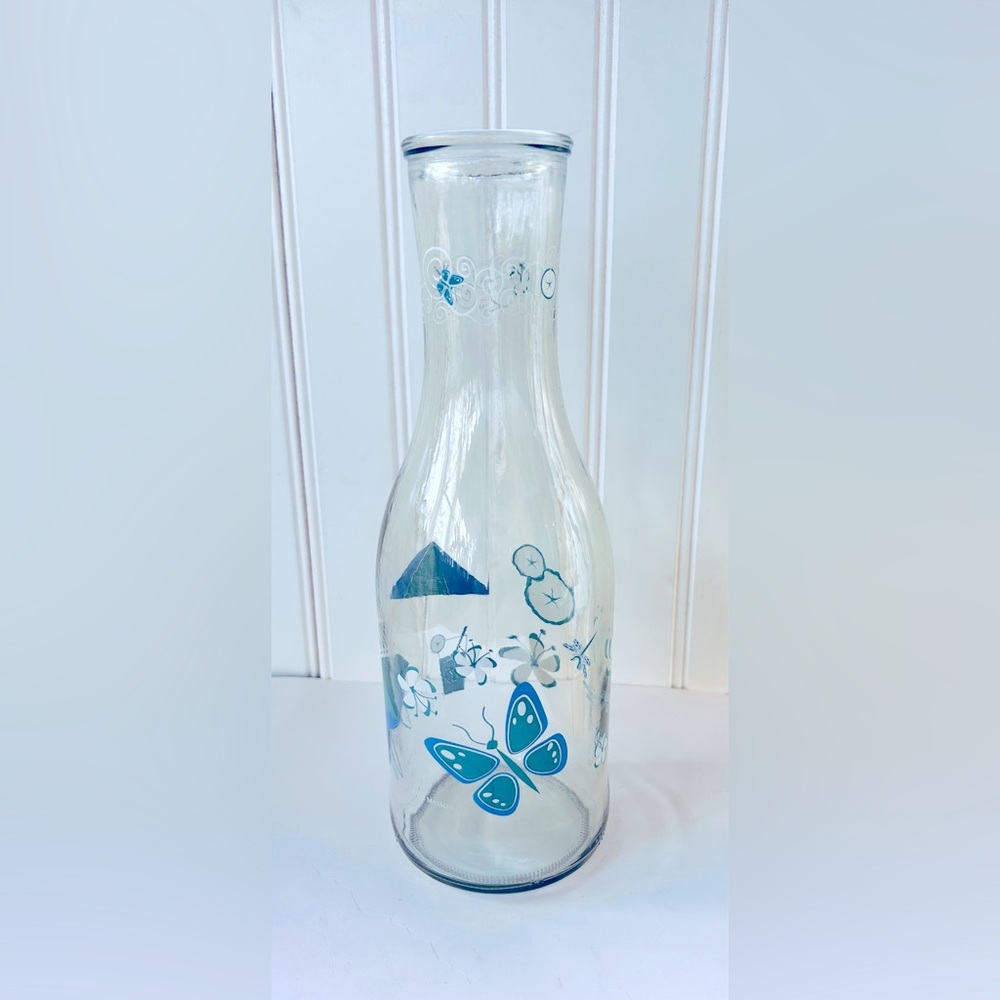 Vintage Norman Kosarin 80’s Paul Masson Vinards Wine Water Glass Carfe Floral